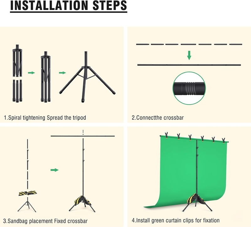 Forlogic Green Screen Backdrop Kit with Stand, 8x7.2ft Portable GreenScreen Background Stand for Streaming Video and Photography Shoots - Image 3